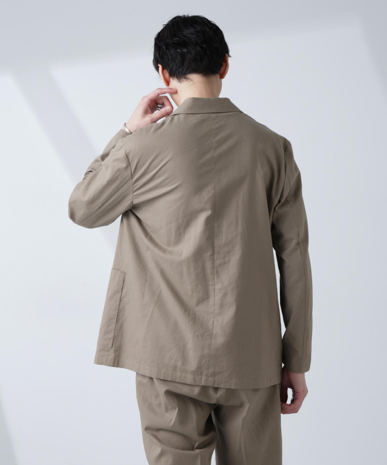 「BELGIUM LINEN FABRICS」リネンコットンダブルジャケット(セットアップ可) 6685116205