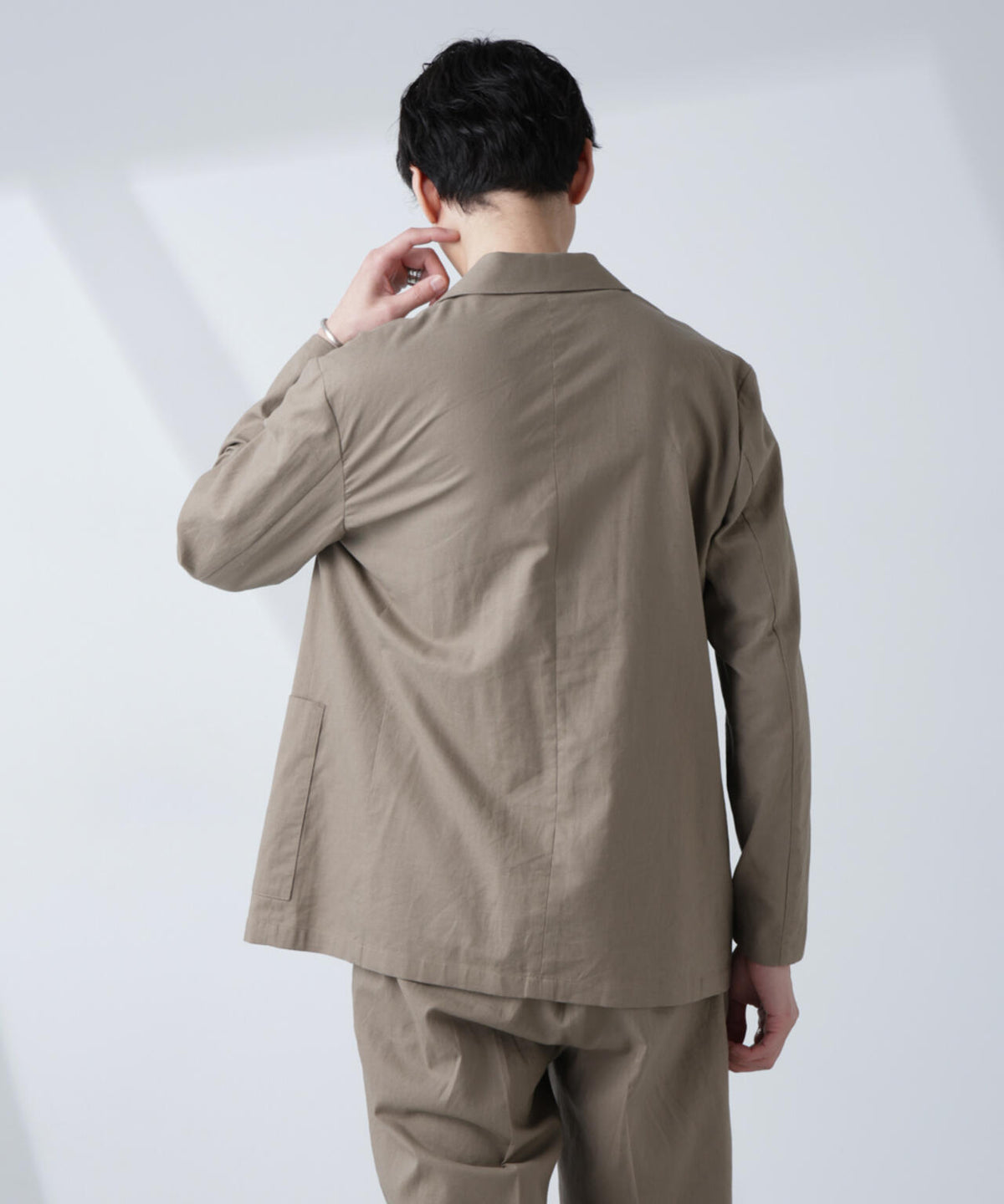 「BELGIUM LINEN FABRICS」リネンコットンダブルジャケット(セットアップ可) 6685116205