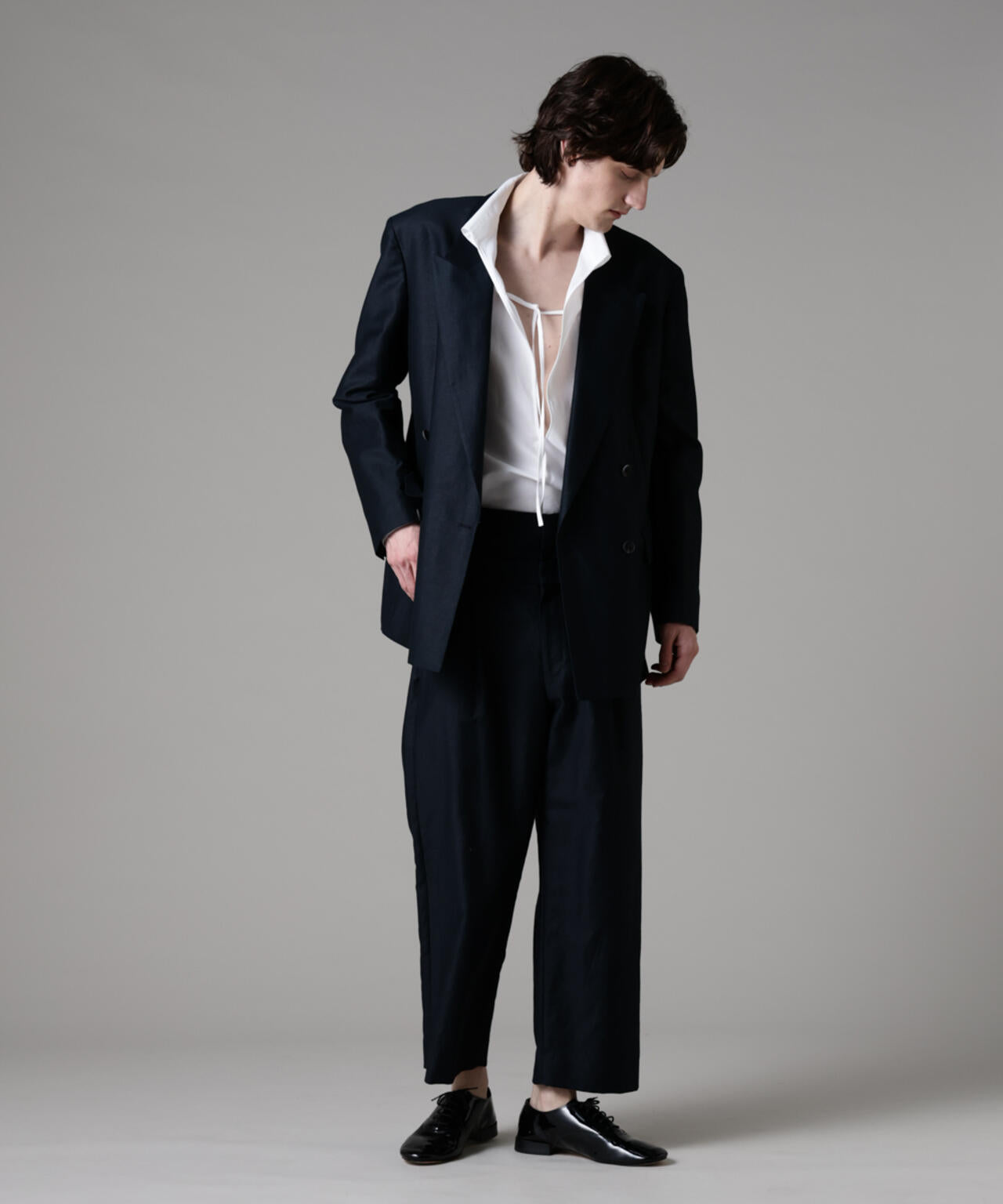 「ASSEMBLANC」リネンブレンドモールスキンジャケット 6685116208