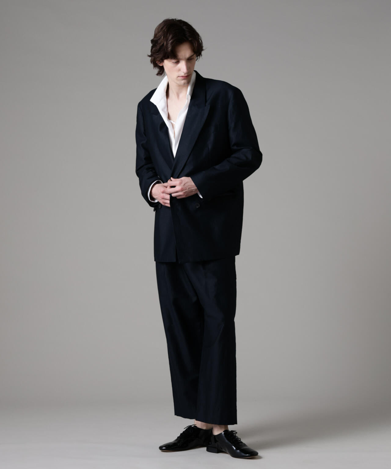 「ASSEMBLANC」リネンブレンドモールスキンジャケット 6685116208