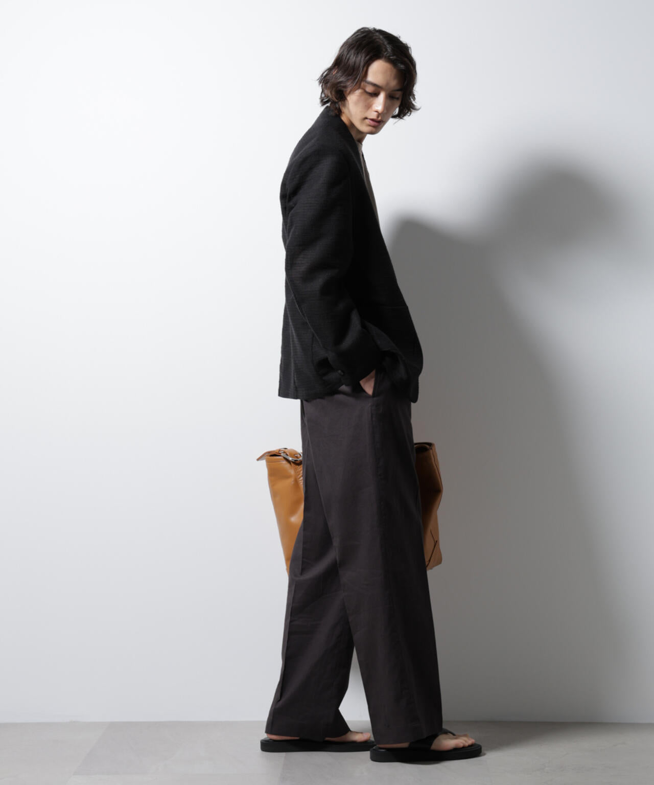 スラブラメ ノーカラージャケット 6685116209