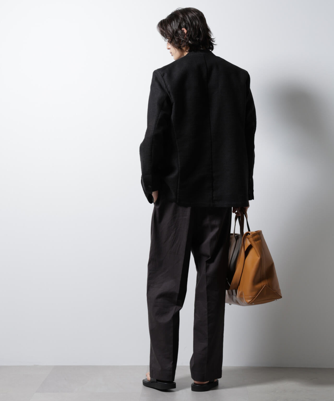 スラブラメ ノーカラージャケット 6685116209