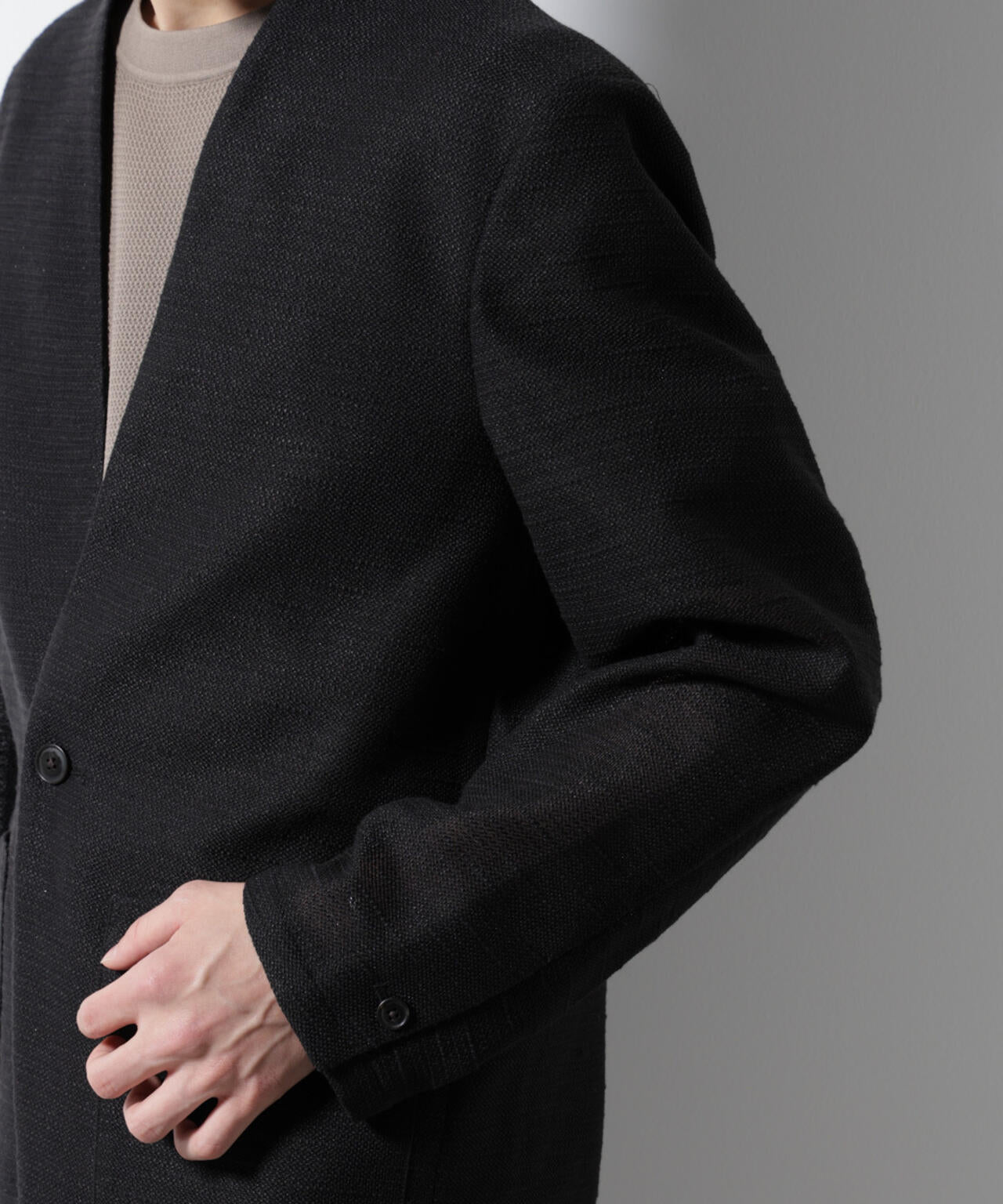 スラブラメ ノーカラージャケット 6685116209