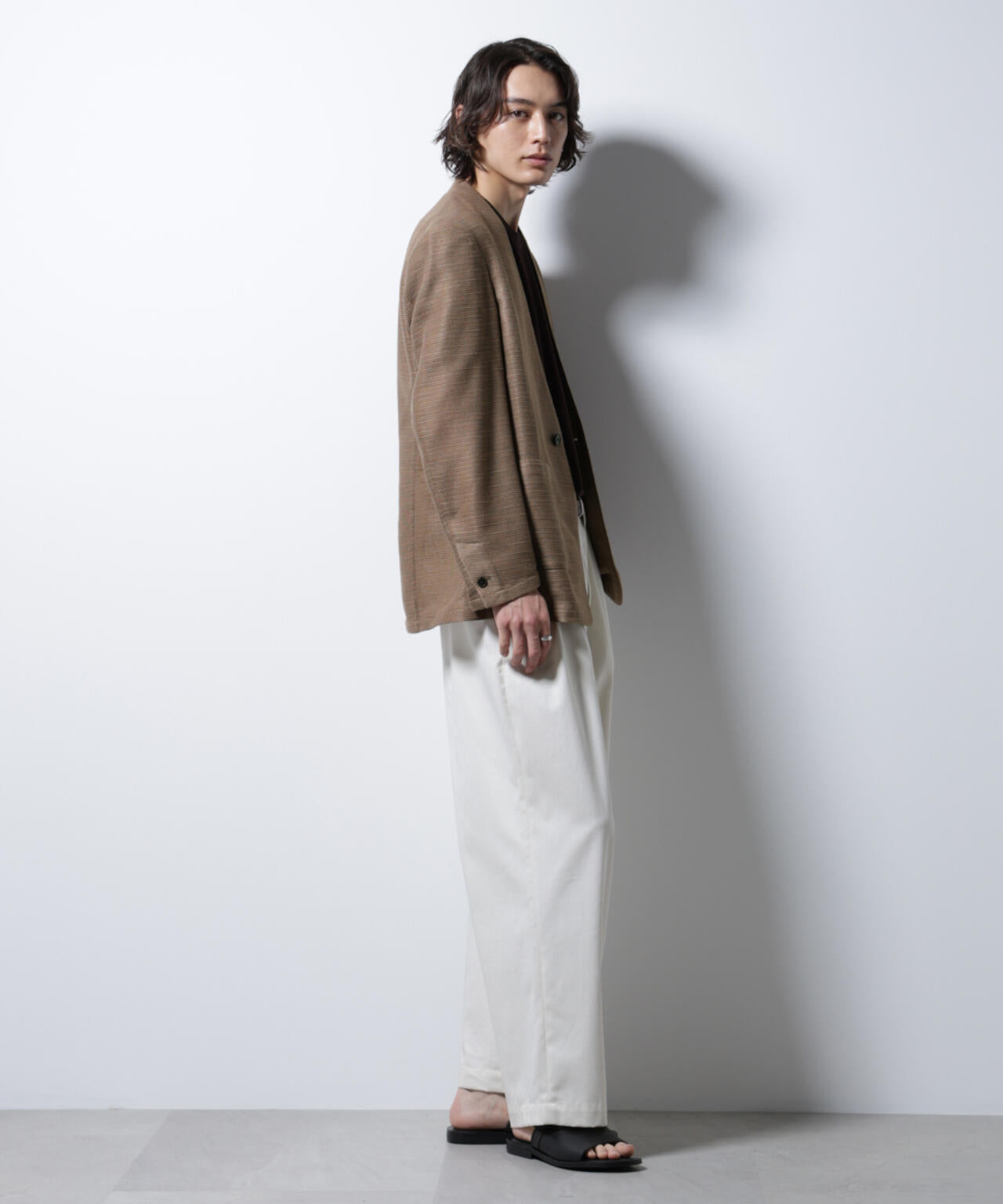 スラブラメ ノーカラージャケット 6685116209