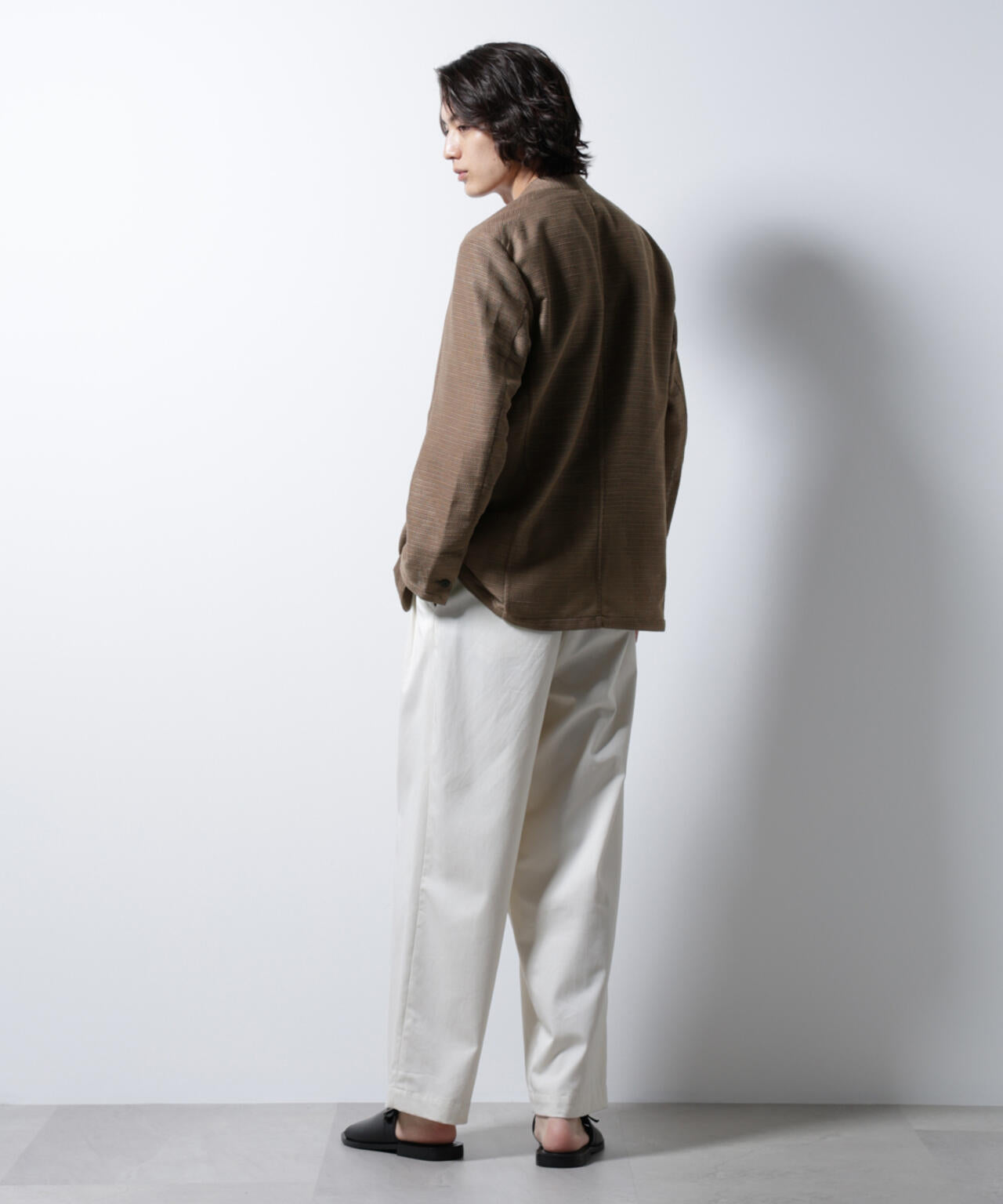 スラブラメ ノーカラージャケット 6685116209