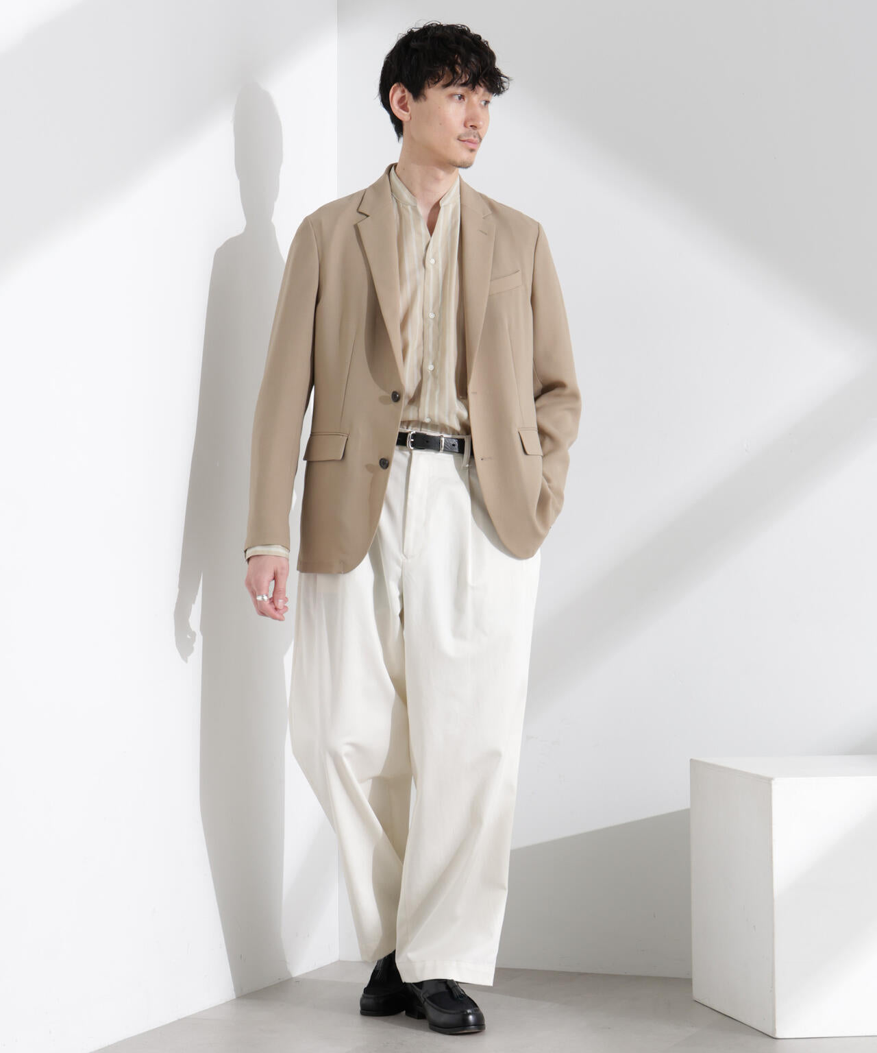 「N JACKET PREMIUM」強撚ピケストレッチジャケット(セットアップ可) 6685117201