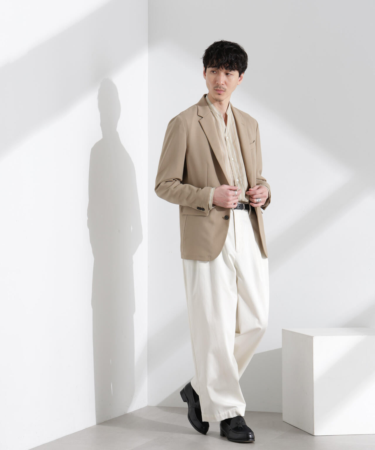 「N JACKET PREMIUM」強撚ピケストレッチジャケット(セットアップ可) 6685117201