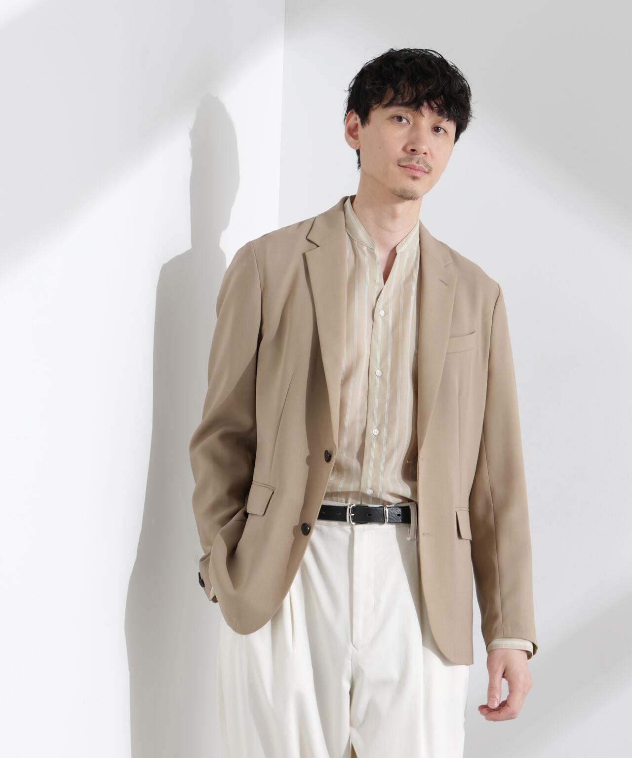 「N JACKET PREMIUM」強撚ピケストレッチジャケット(セットアップ可) 6685117201