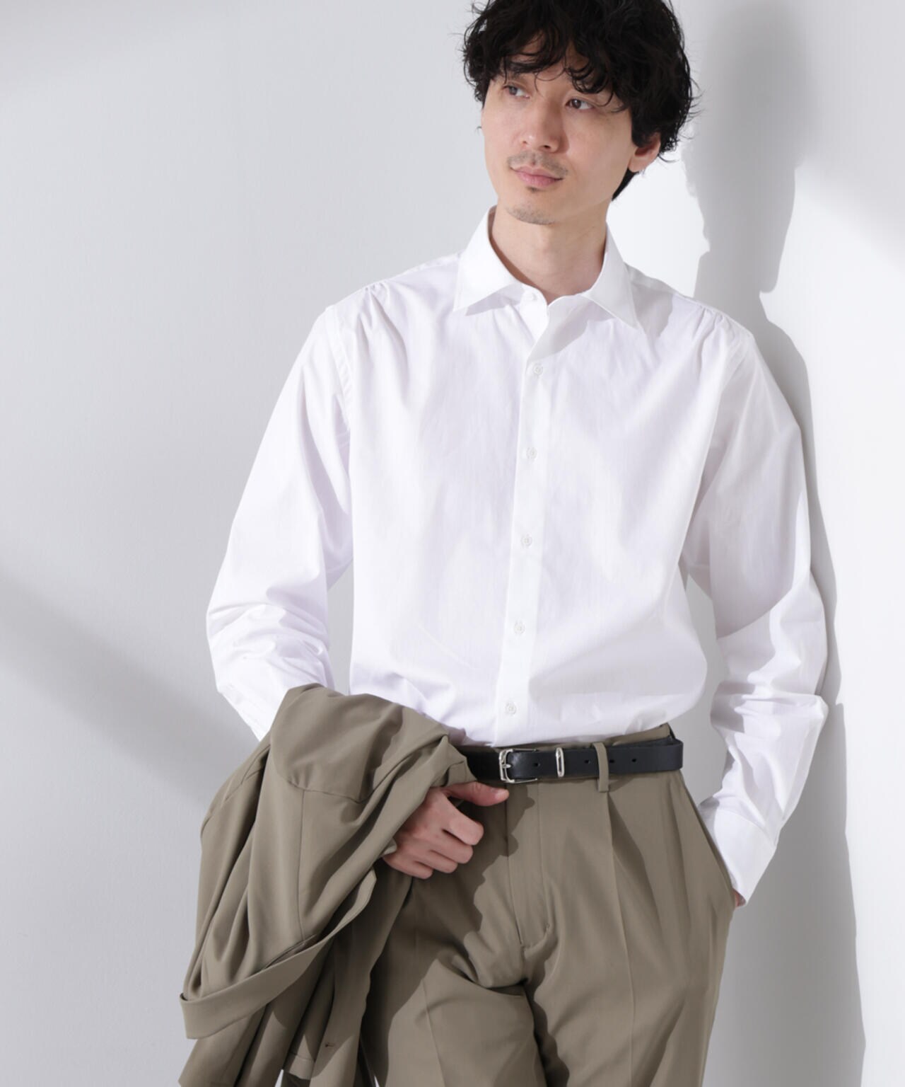 「N shirt」Anti Soaked(R) 汗染み防止セミワイドカラーシャツ長袖 6685120201