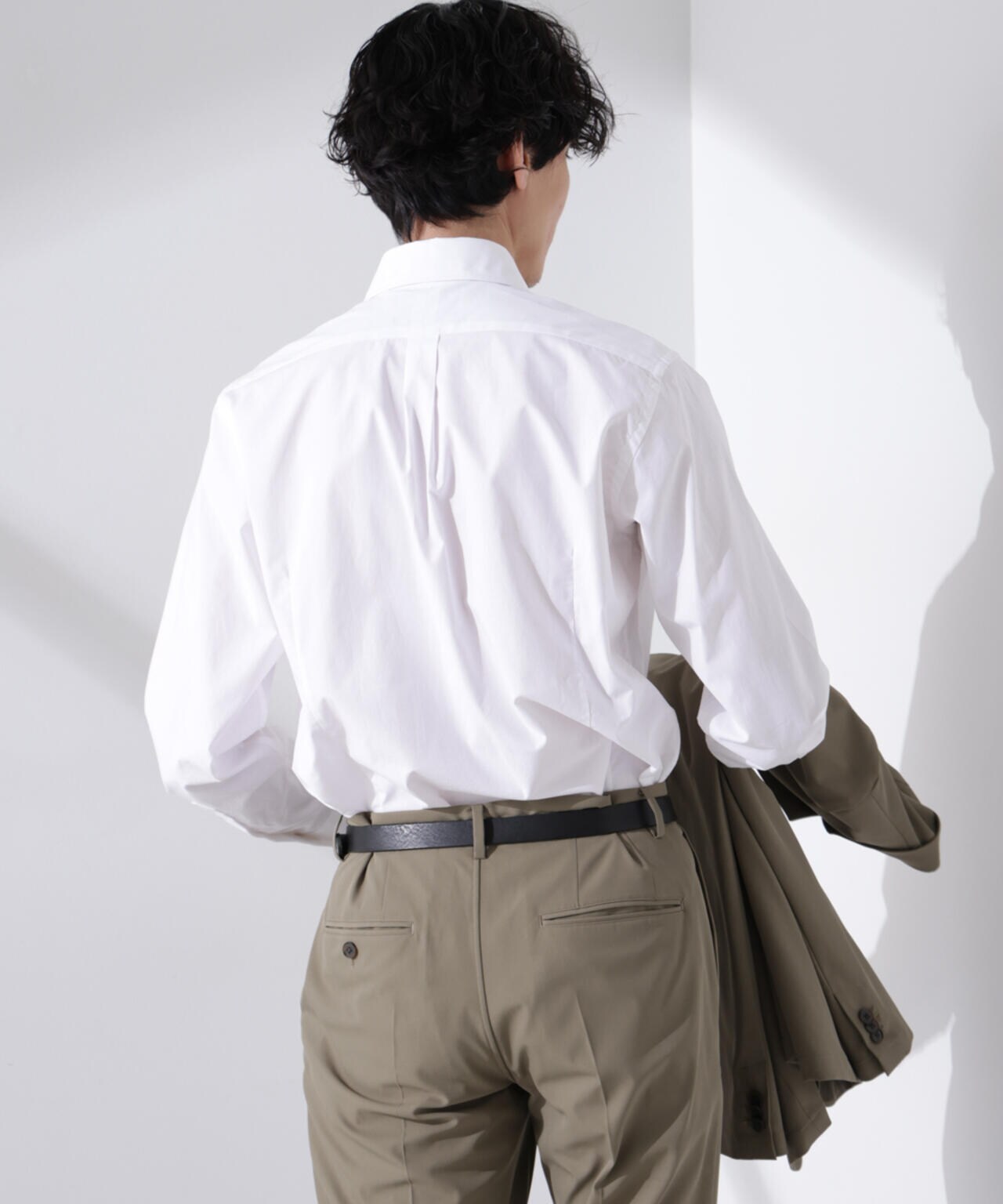 「N shirt」Anti Soaked(R) 汗染み防止セミワイドカラーシャツ長袖 6685120201