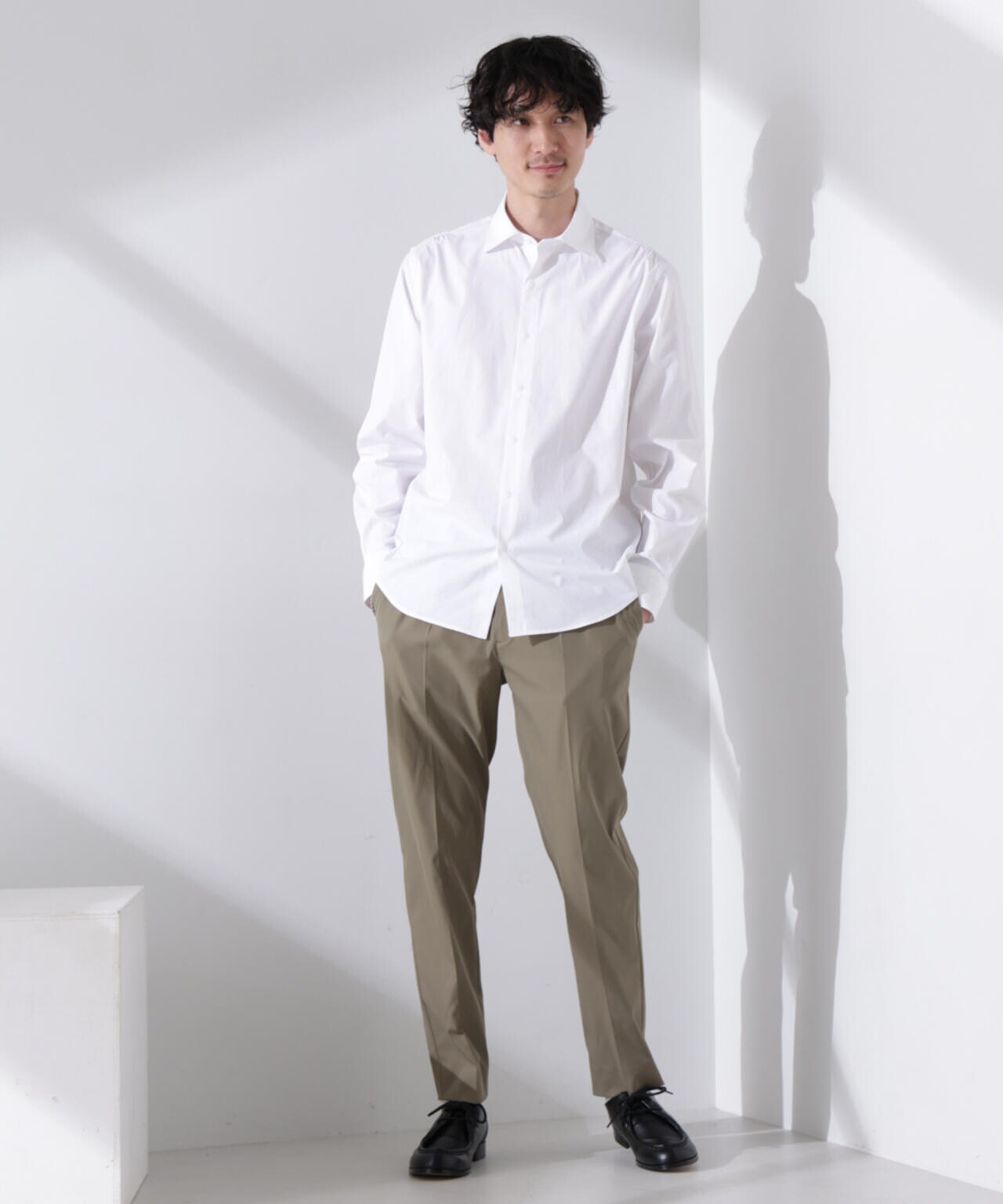 「N shirt」Anti Soaked(R) 汗染み防止セミワイドカラーシャツ長袖 6685120201