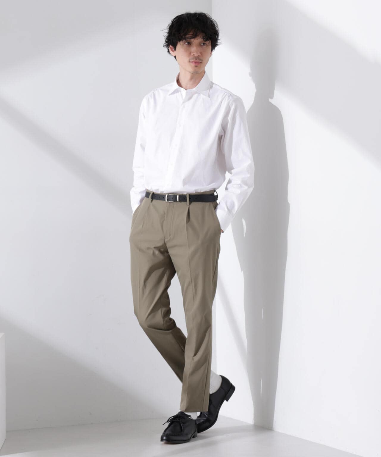 「N shirt」Anti Soaked(R) 汗染み防止セミワイドカラーシャツ長袖 6685120201
