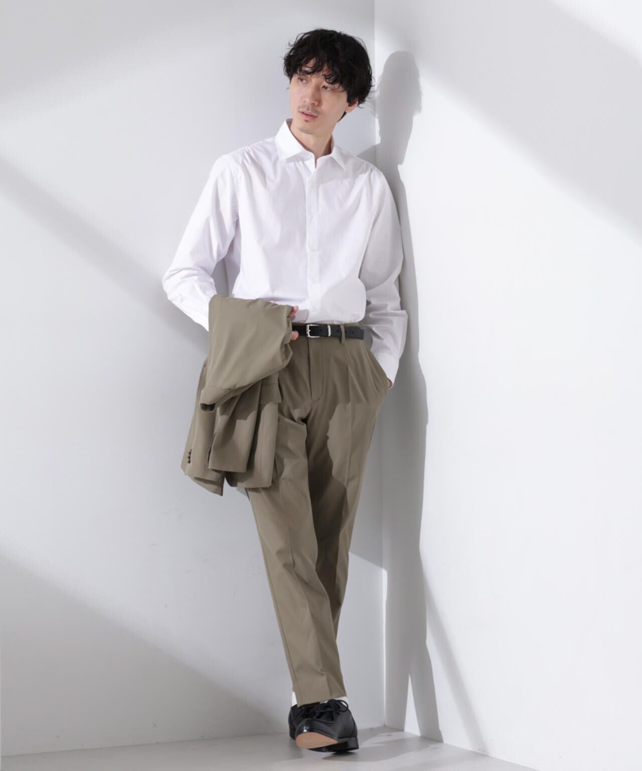 「N shirt」Anti Soaked(R) 汗染み防止セミワイドカラーシャツ長袖 6685120201