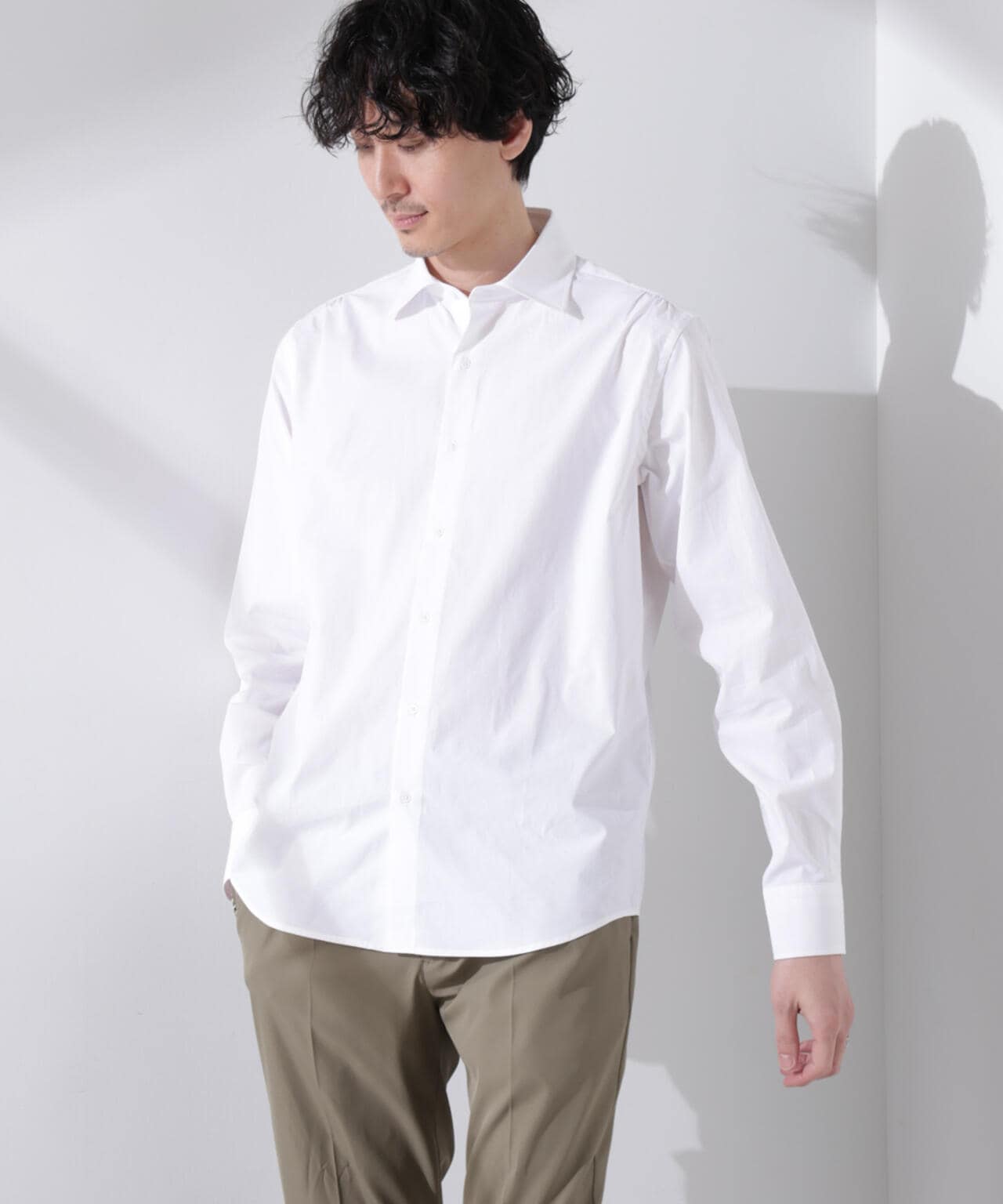 「N shirt」Anti Soaked(R) 汗染み防止セミワイドカラーシャツ長袖 6685120201