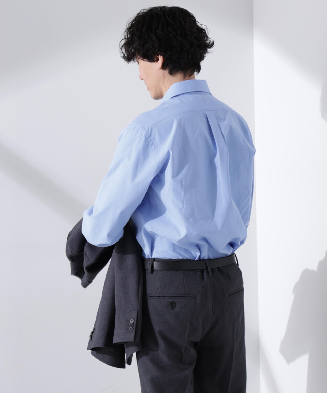 「N shirt」Anti Soaked(R) 汗染み防止セミワイドカラーシャツ長袖 6685120201