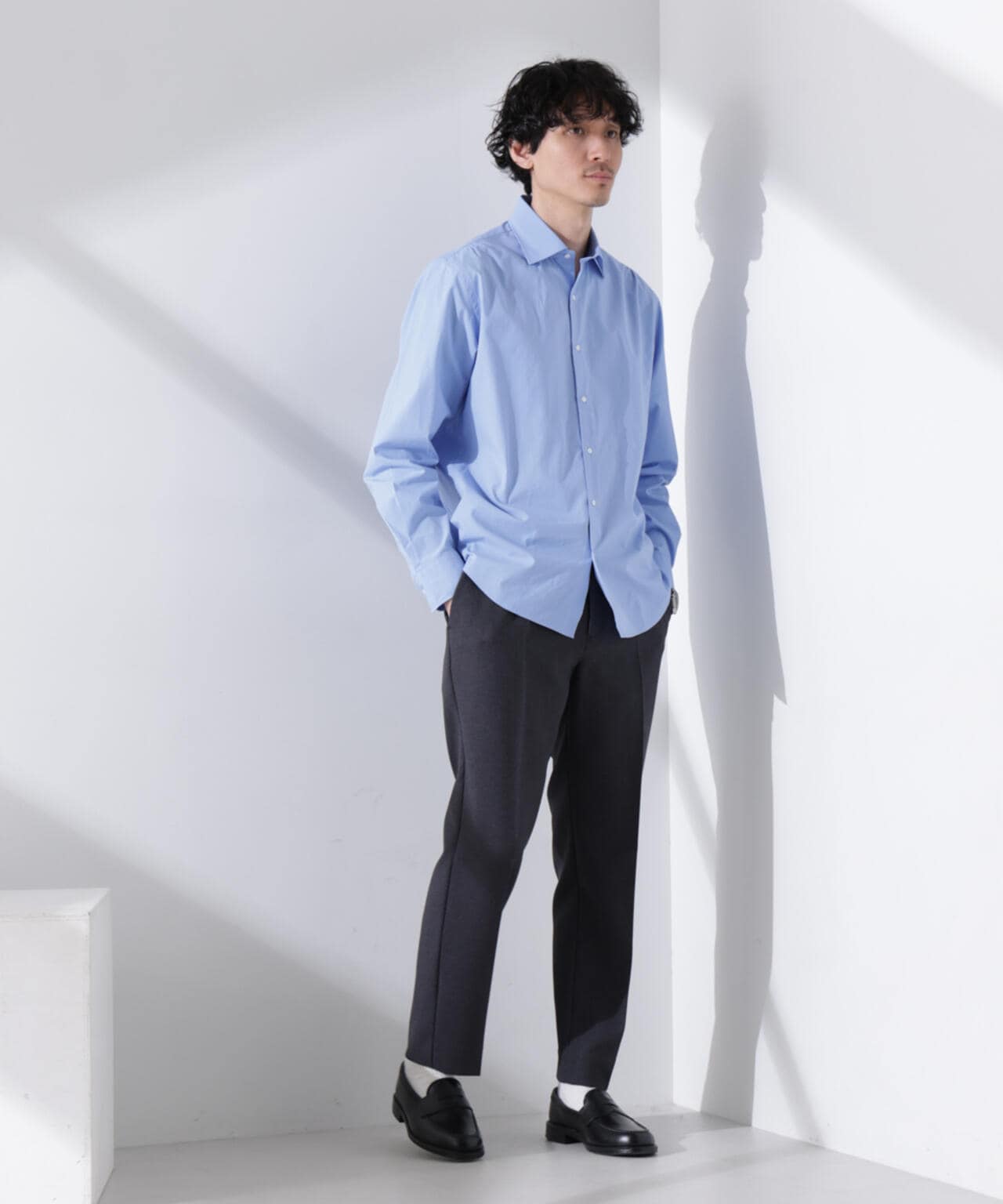 「N shirt」Anti Soaked(R) 汗染み防止セミワイドカラーシャツ長袖 6685120201