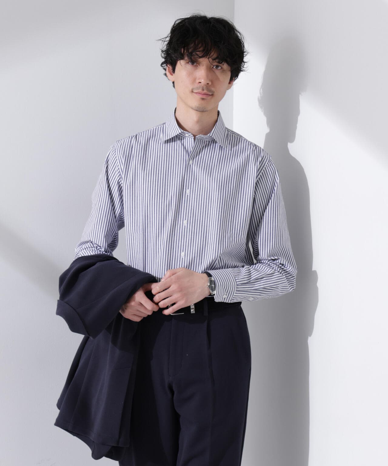 「N shirt」Anti Soaked(R) 汗染み防止セミワイドカラーシャツ長袖 6685120201