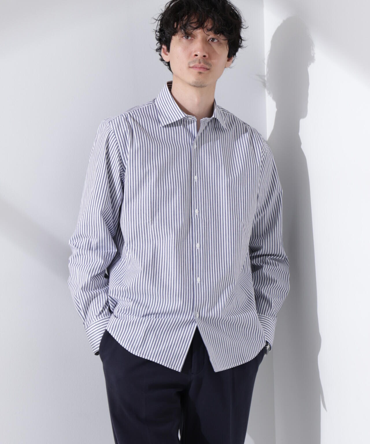 「N shirt」Anti Soaked(R) 汗染み防止セミワイドカラーシャツ長袖 6685120201