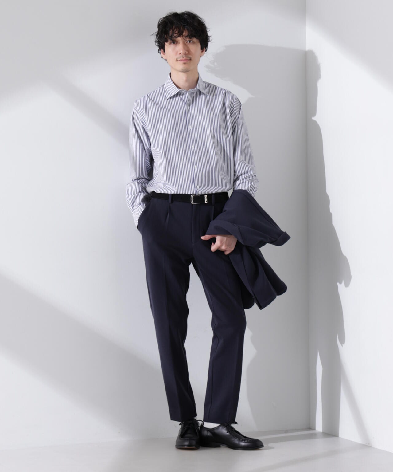 「N shirt」Anti Soaked(R) 汗染み防止セミワイドカラーシャツ長袖 6685120201
