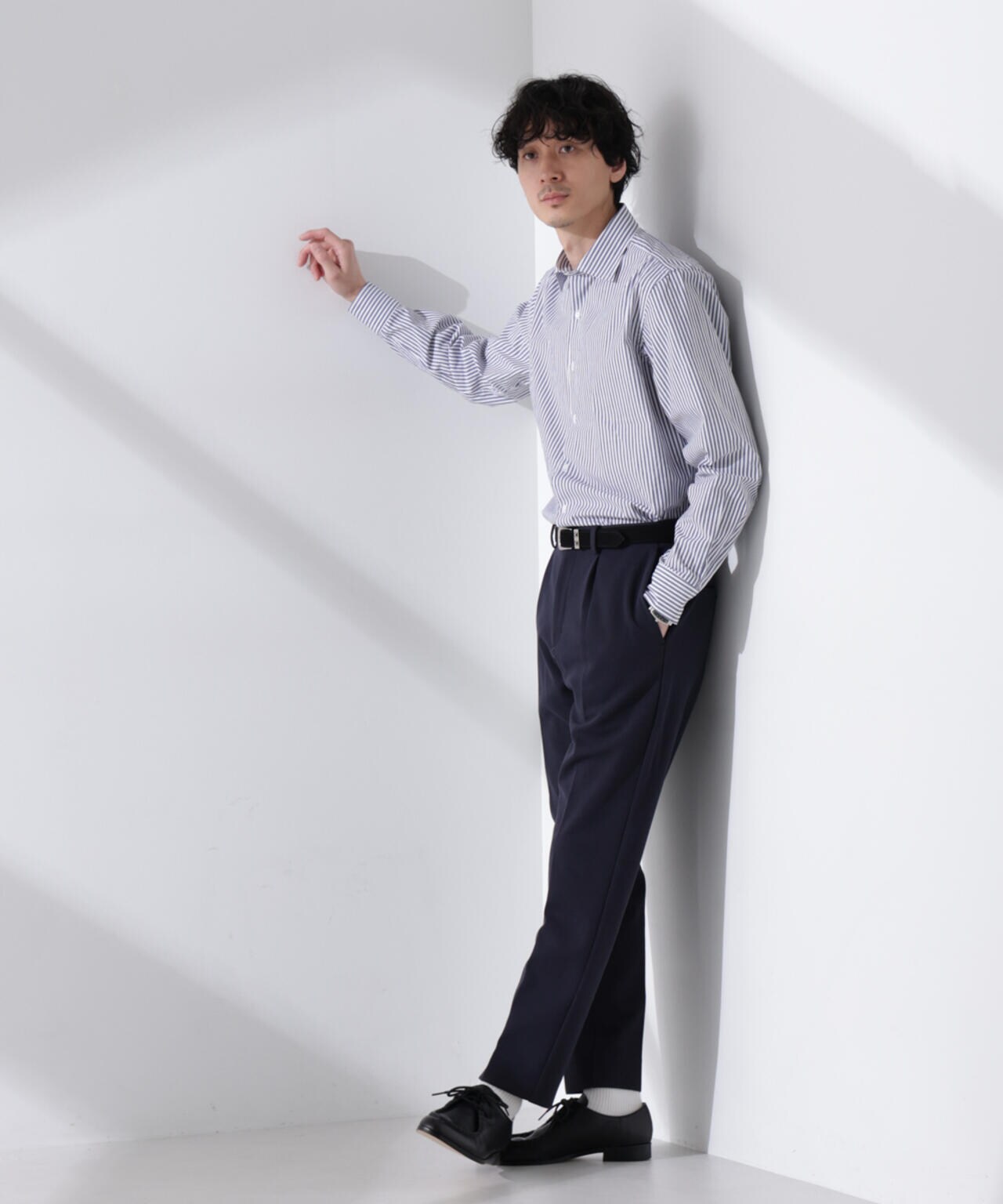 「N shirt」Anti Soaked(R) 汗染み防止セミワイドカラーシャツ長袖 6685120201