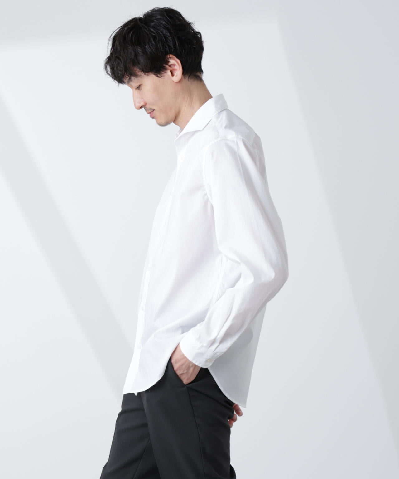 「ICE FLOW LINEN」カッタウェイシャツ 長袖 6685120207