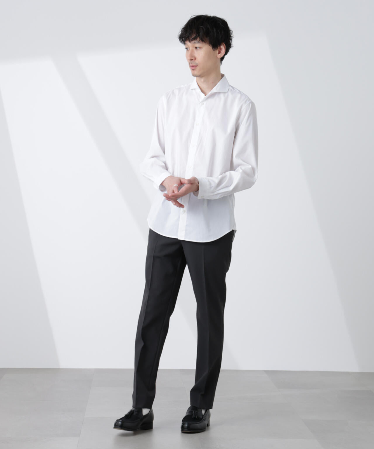 「ICE FLOW LINEN」カッタウェイシャツ 長袖 6685120207