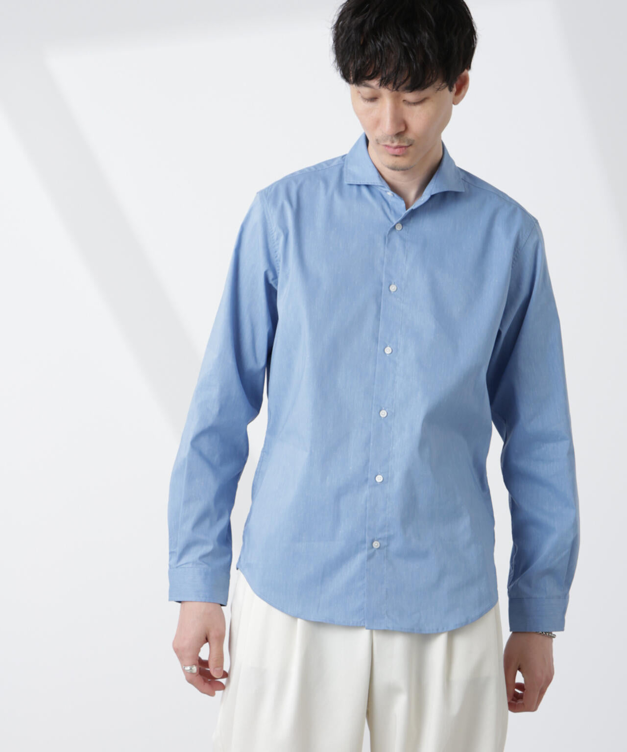 「ICE FLOW LINEN」カッタウェイシャツ 長袖 6685120207