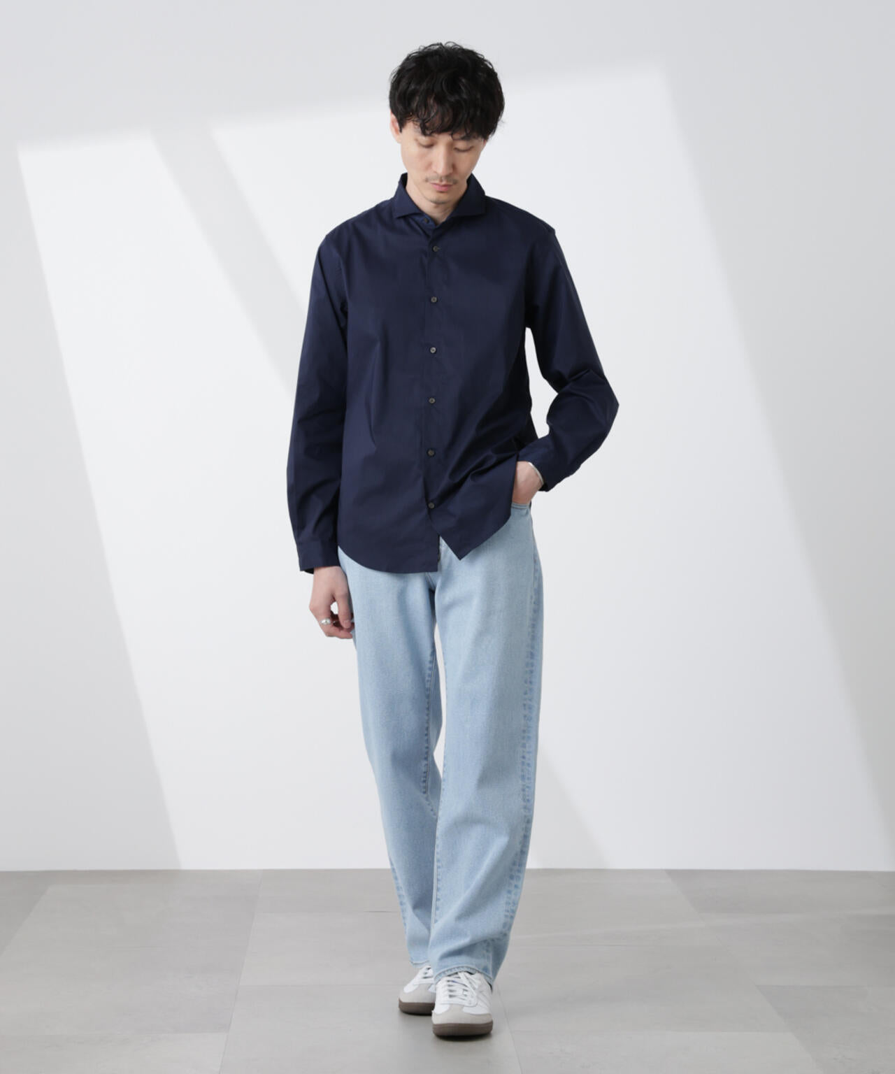 「ICE FLOW LINEN」カッタウェイシャツ 長袖 6685120207