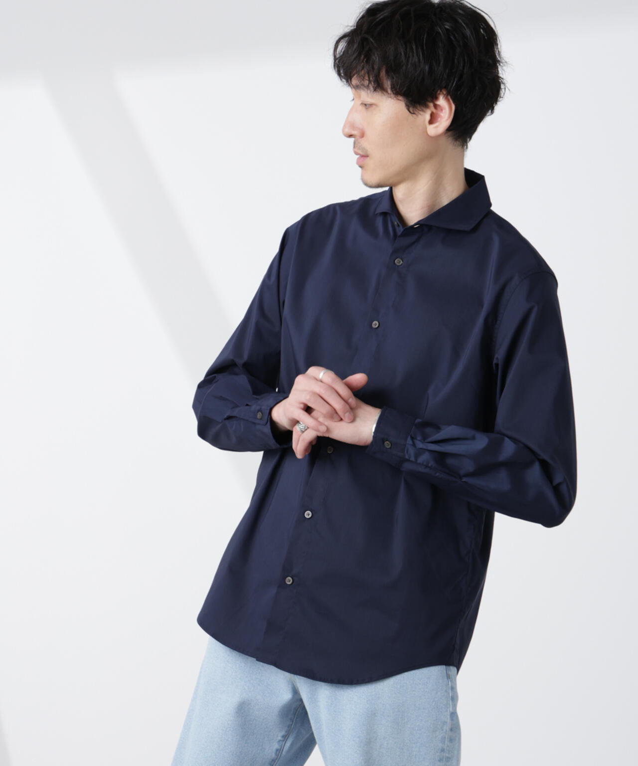 「ICE FLOW LINEN」カッタウェイシャツ 長袖 6685120207