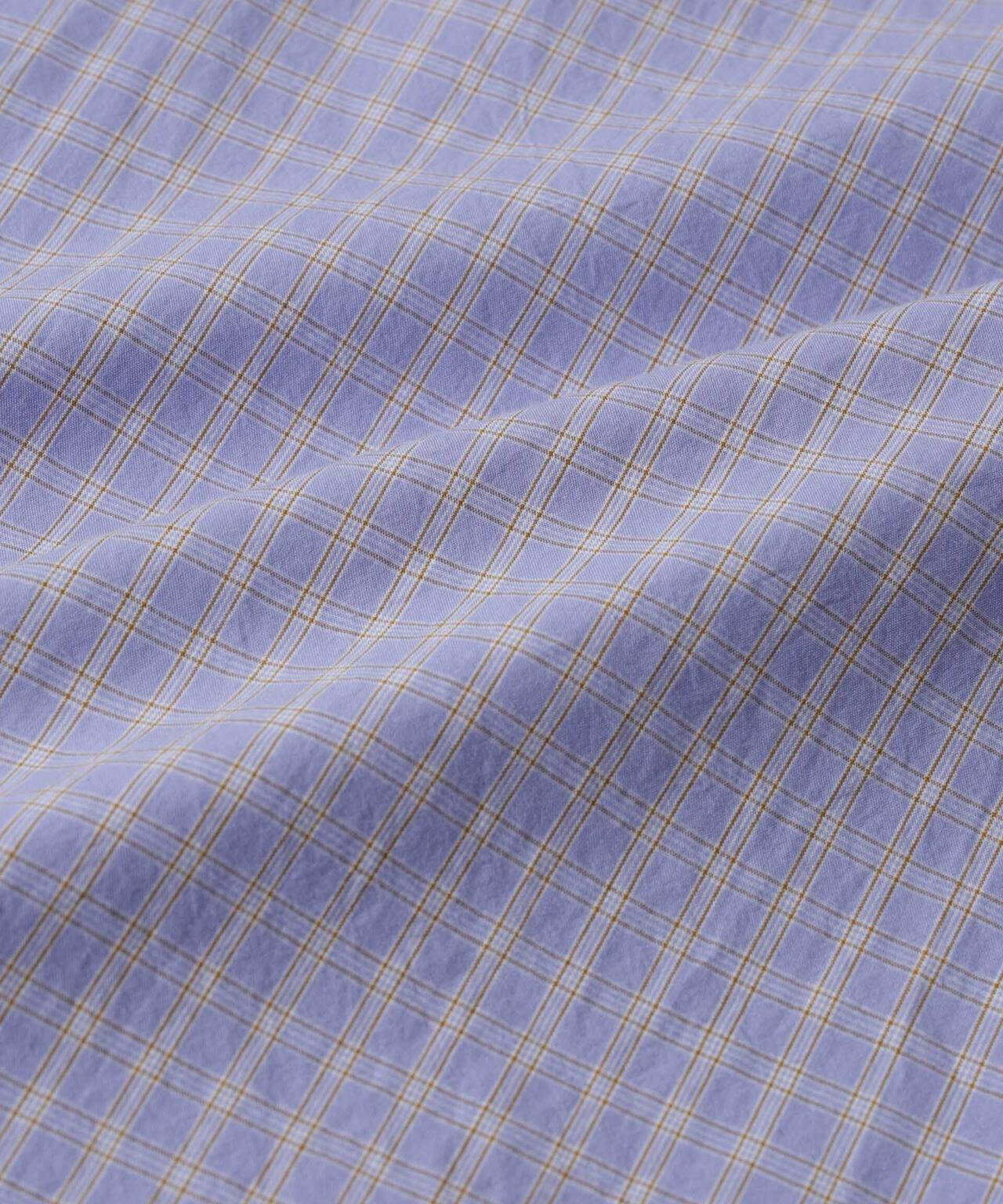 タイプライターチェックステンカラーシャツ 長袖 6685120209