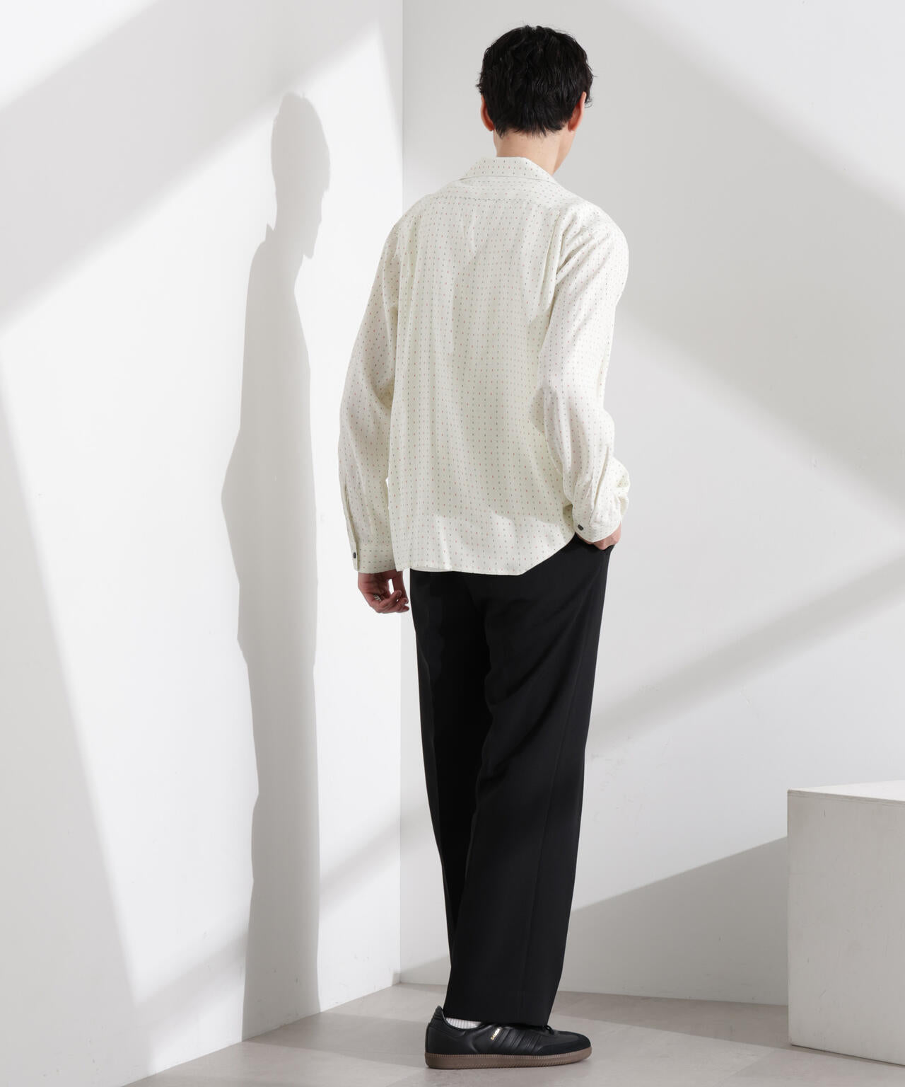 小紋オープンカラーシャツ 長袖 6685120210