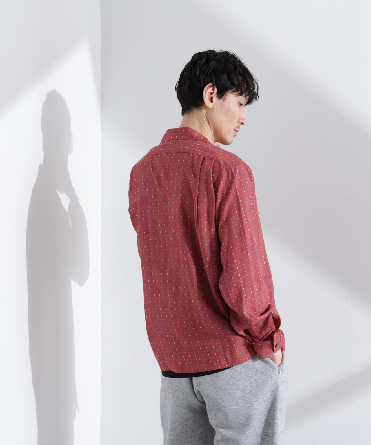 小紋オープンカラーシャツ 長袖 6685120210