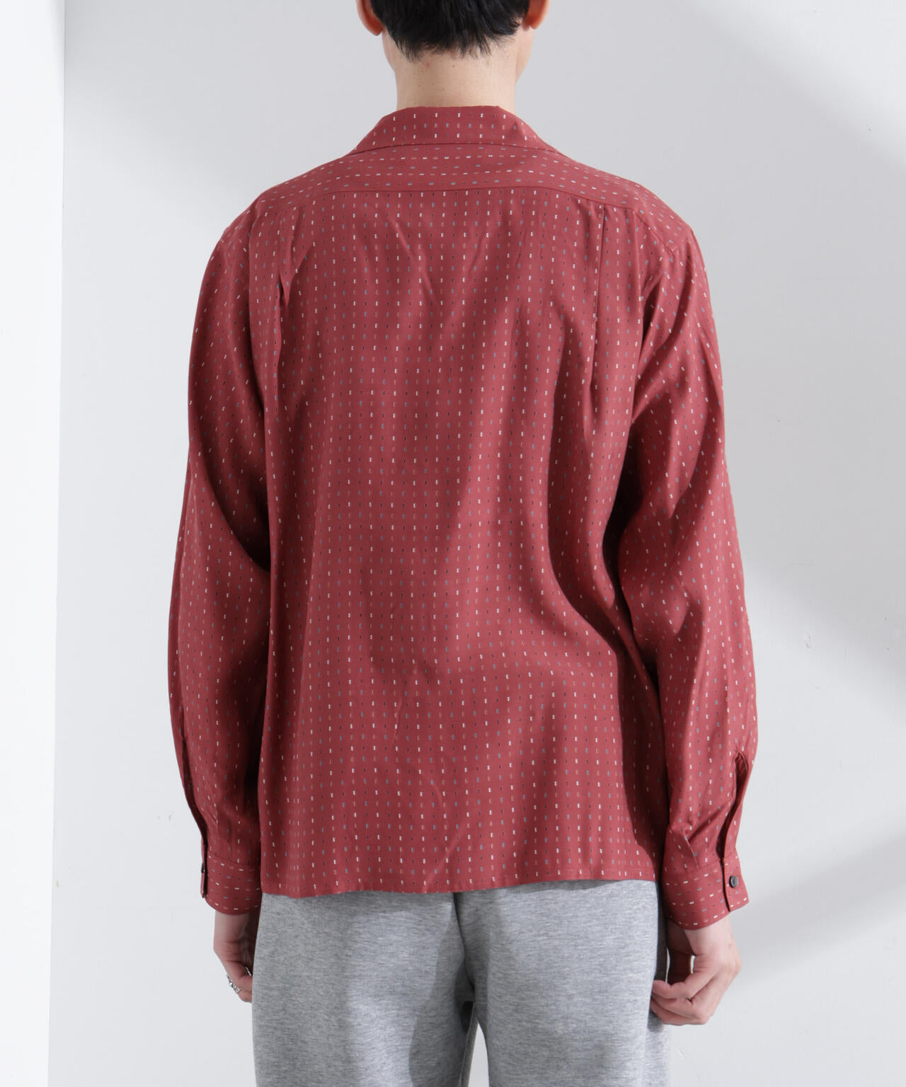 小紋オープンカラーシャツ 長袖 6685120210