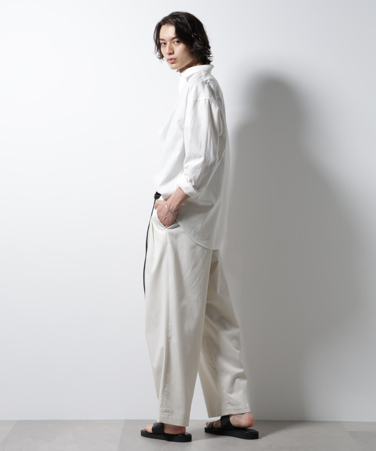 「BELGIUM LINEN FABRICS」リネンコットンレギュラーシャツ 6685120218