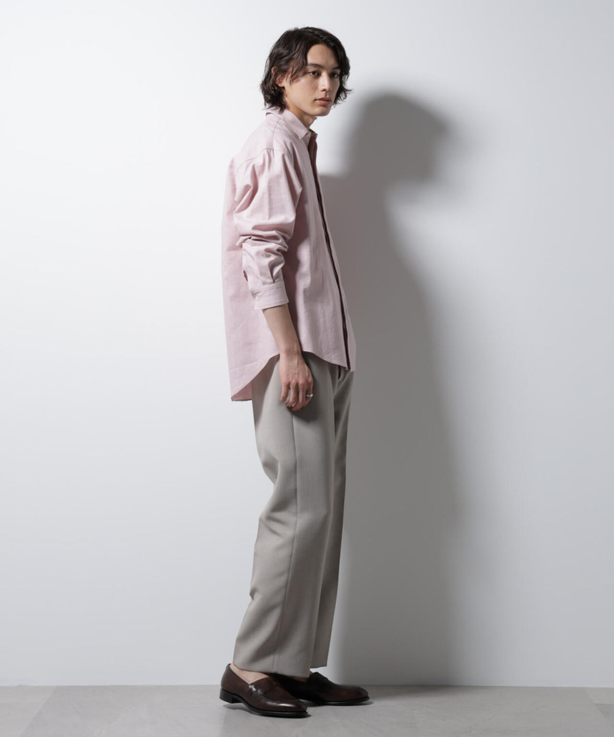 「BELGIUM LINEN FABRICS」リネンコットンレギュラーシャツ 6685120218