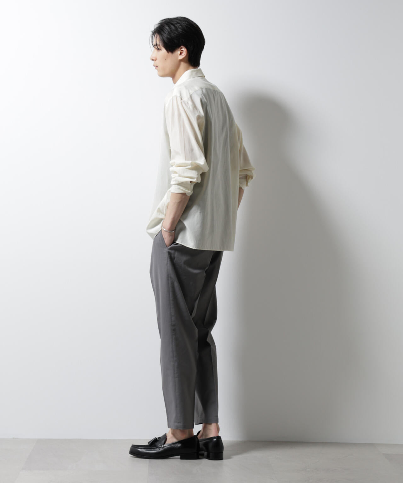 キュプラコットンバルーズシャツ 長袖 6685120223