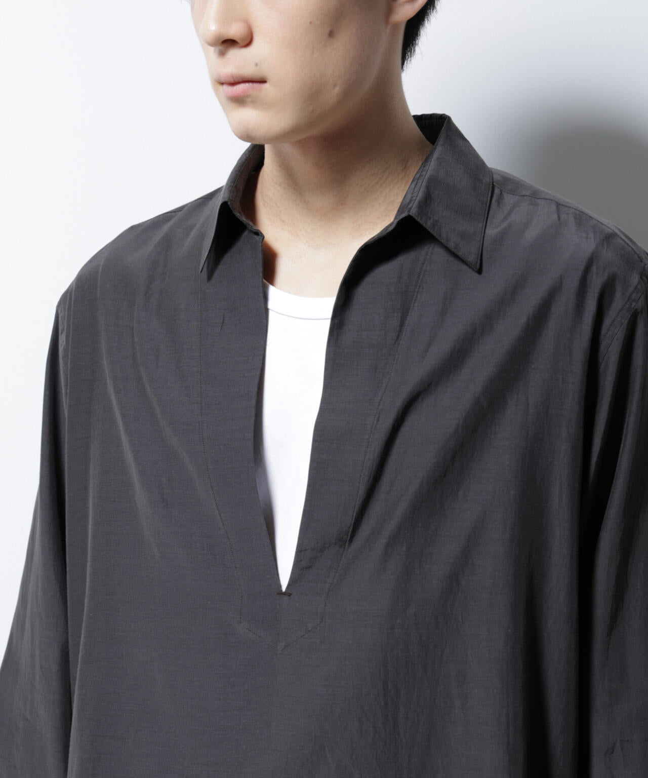 キュプラコットンバルーズシャツ 長袖 6685120223