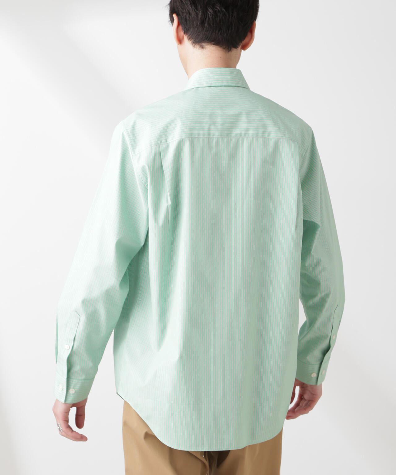 ESTENEIGE(R) レギュラーカラーシャツストライプ 長袖/接触冷感 6685120226