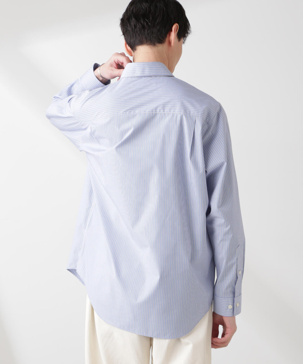 ESTENEIGE(R) レギュラーカラーシャツストライプ 長袖/接触冷感 6685120226