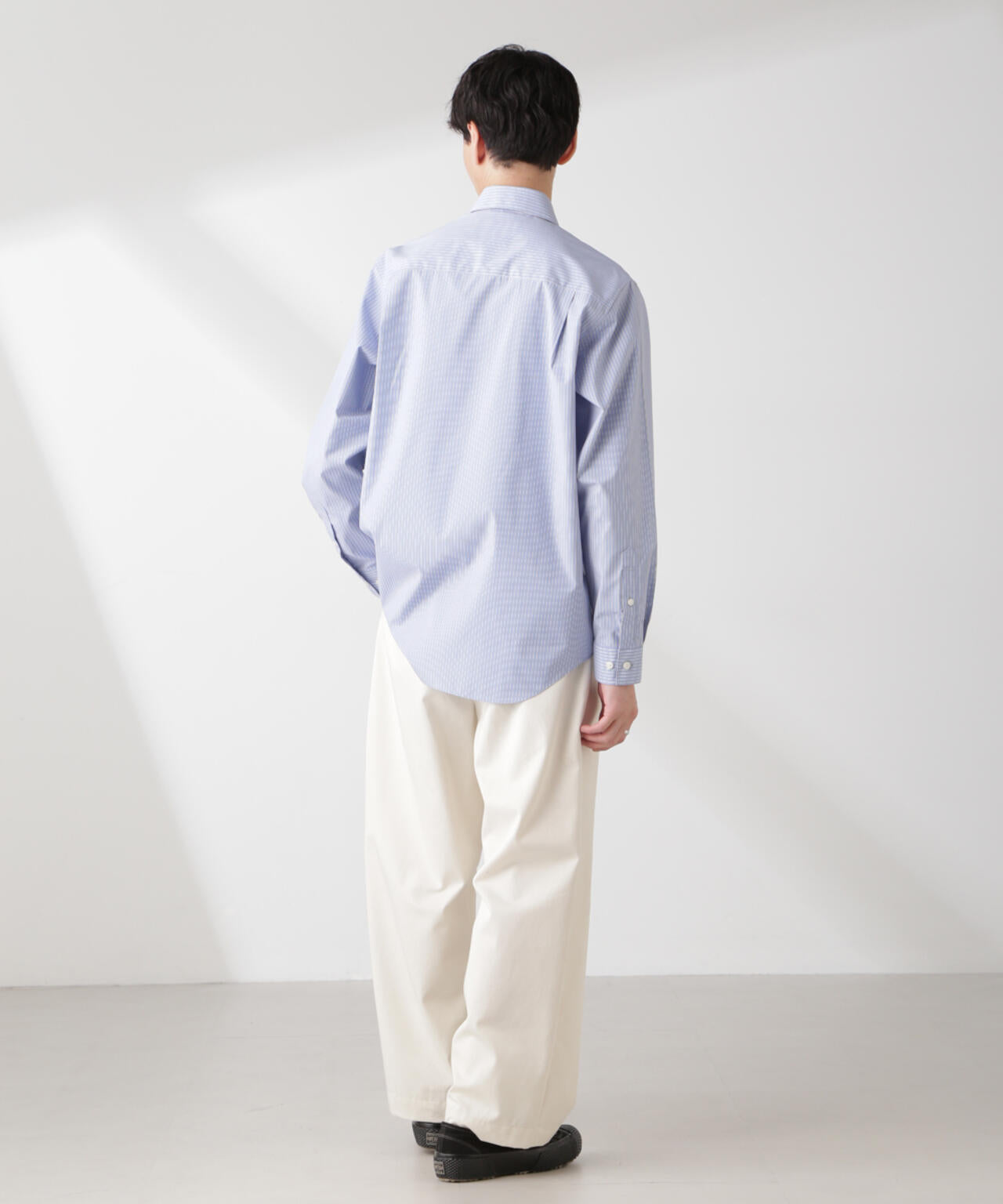 ESTENEIGE(R) レギュラーカラーシャツストライプ 長袖/接触冷感 6685120226