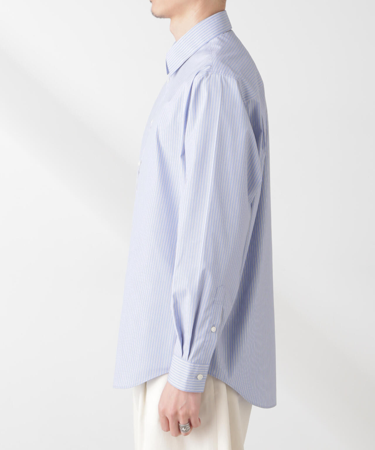 ESTENEIGE(R) レギュラーカラーシャツストライプ 長袖/接触冷感 6685120226