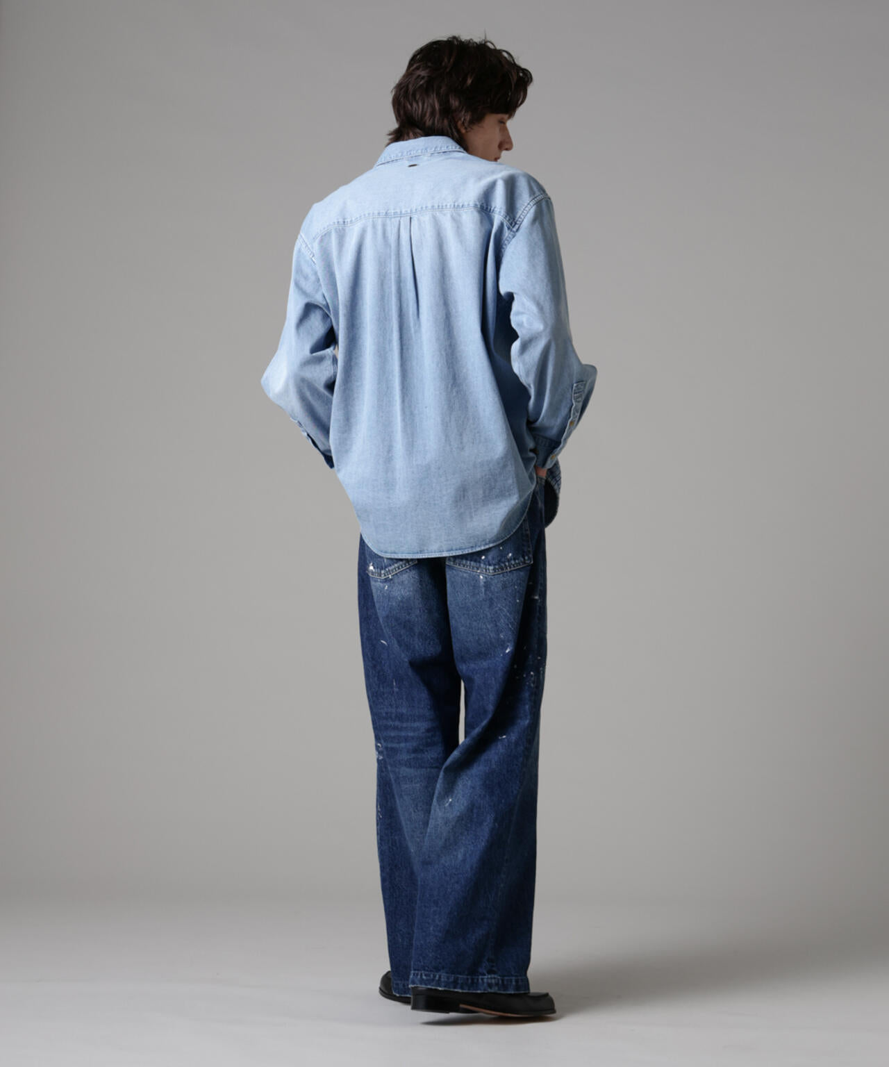 「ASSEMBLANC」ピンタックデニムシャツ 6685120228