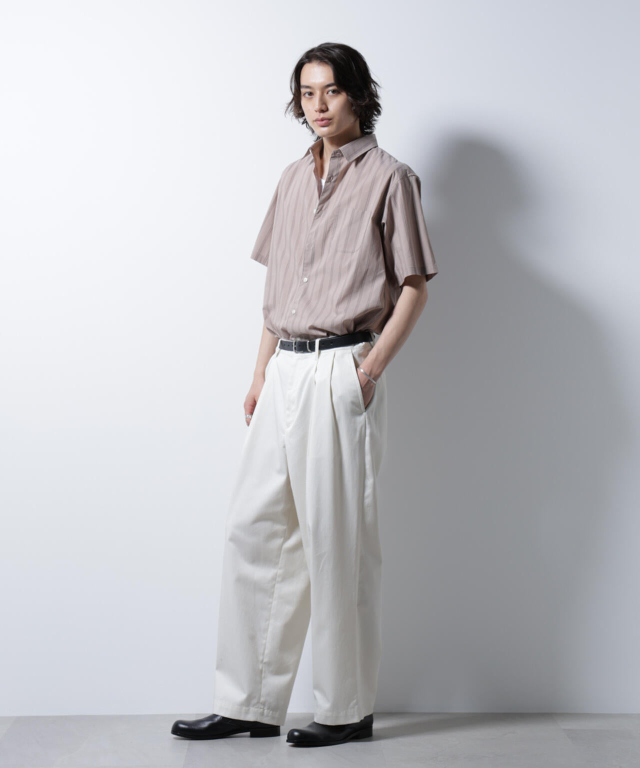 「ICE FLOW LINEN」バリエーションシャツ 半袖 6685121201