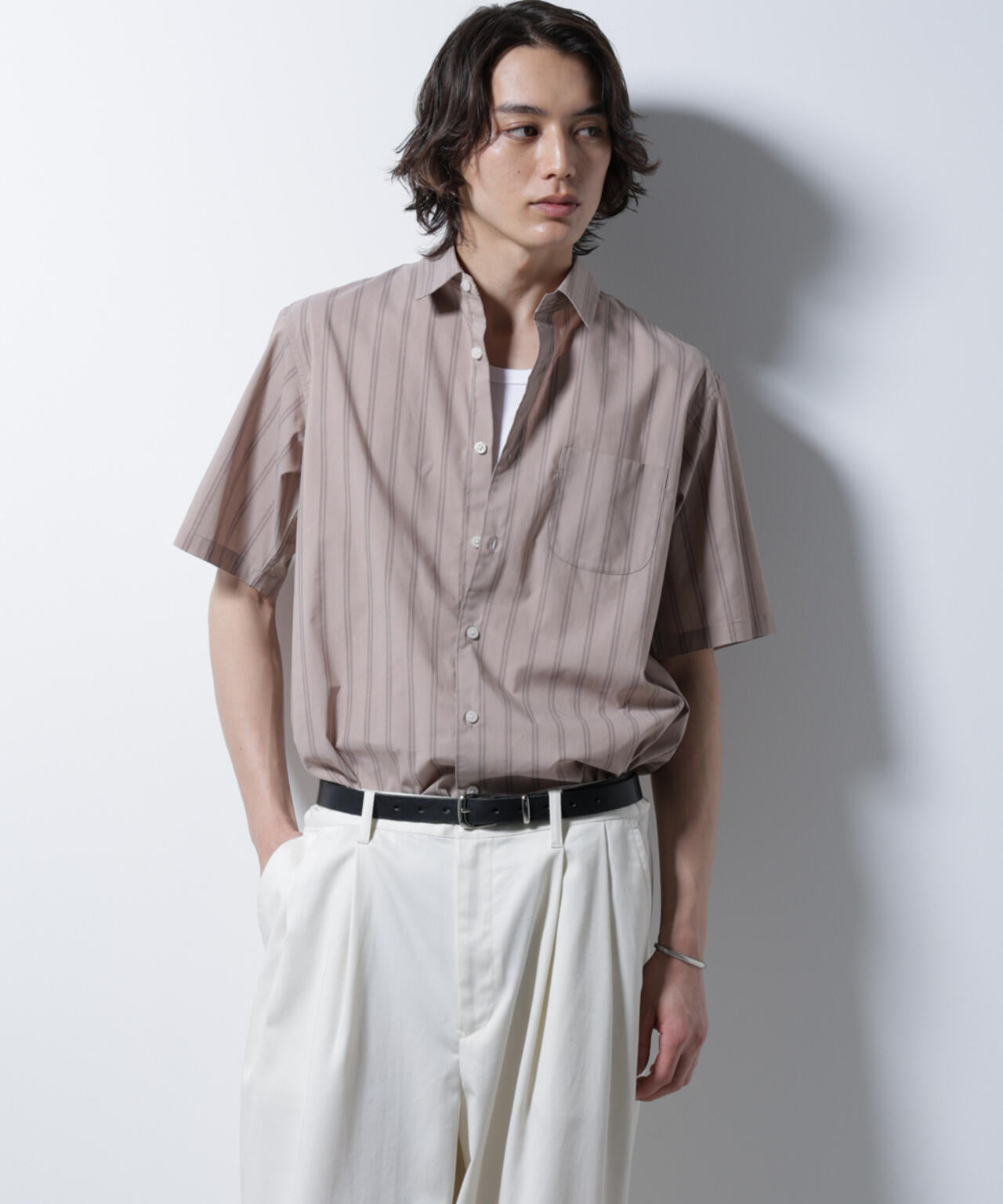 「ICE FLOW LINEN」バリエーションシャツ 半袖 6685121201