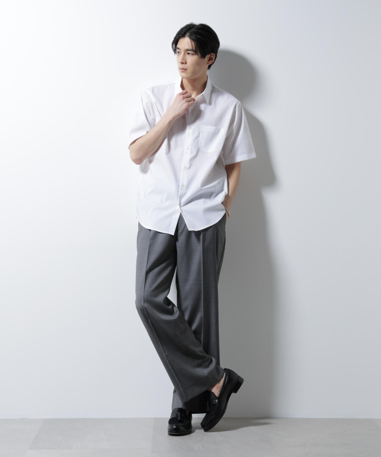 「ICE FLOW LINEN」レギュラーカラーシャツ 半袖 6685121202