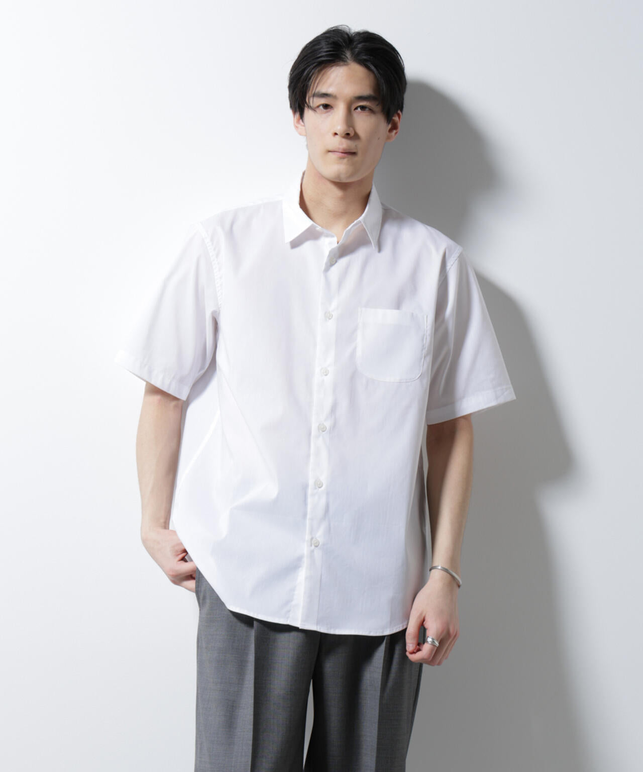 「ICE FLOW LINEN」レギュラーカラーシャツ 半袖 6685121202