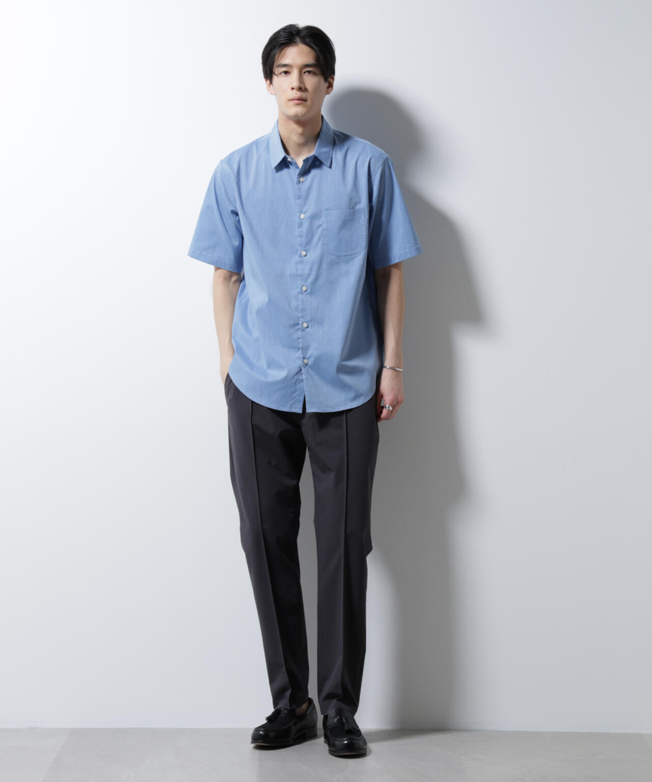 「ICE FLOW LINEN」レギュラーカラーシャツ 半袖 6685121202