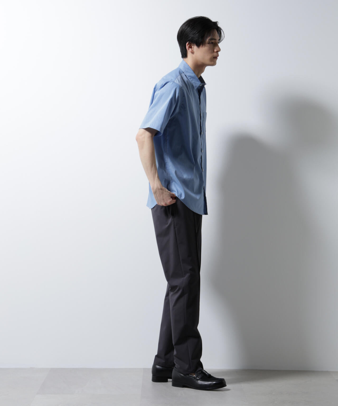 「ICE FLOW LINEN」レギュラーカラーシャツ 半袖 6685121202