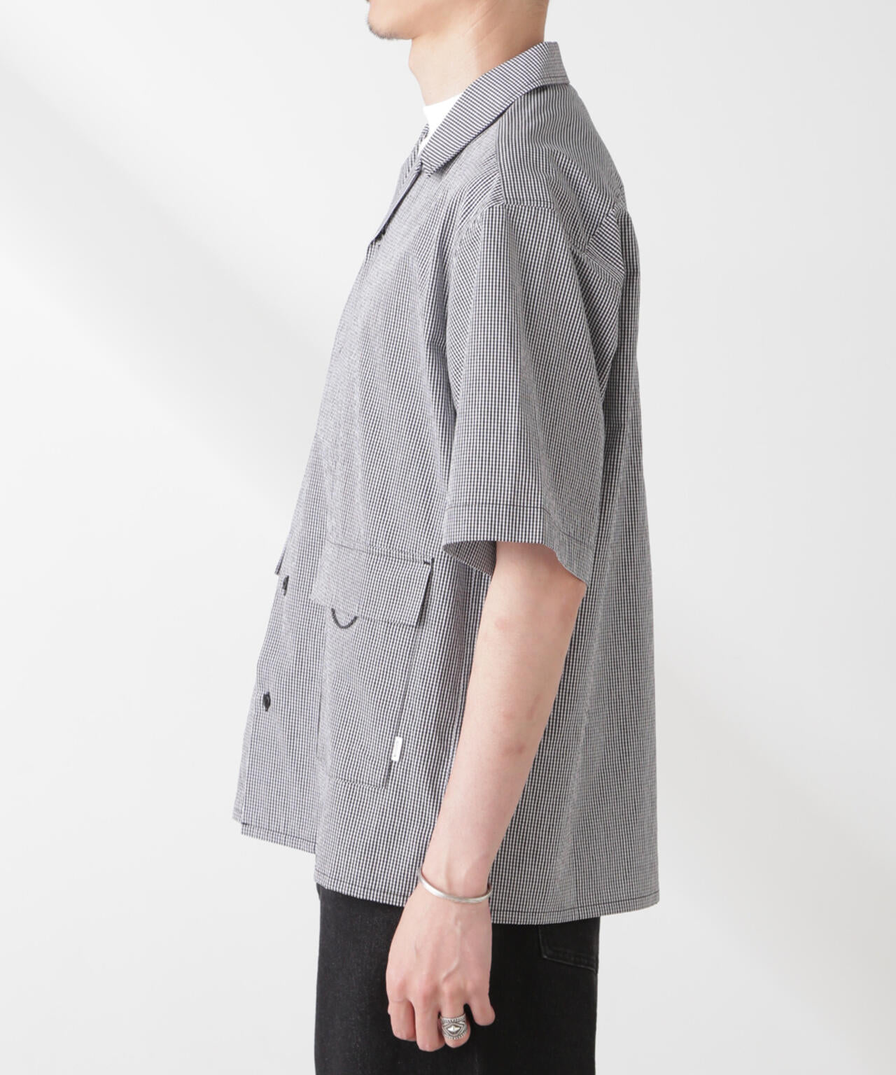 「NJ/CLUB」 マイクロギンガムチェックシャツ 半袖 6685121206