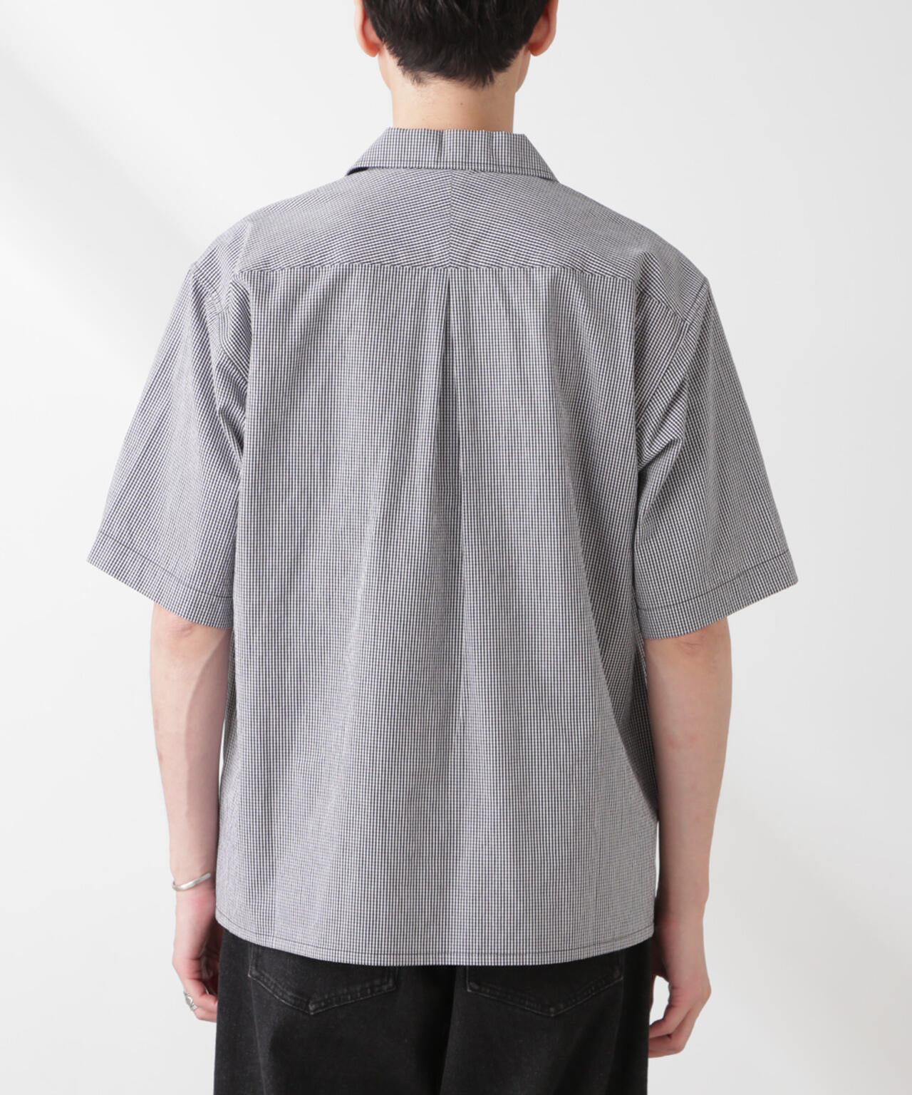 「NJ/CLUB」 マイクロギンガムチェックシャツ 半袖 6685121206